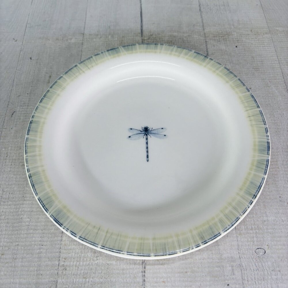 Portmeirion LAKESIDE Dragonfly Blue Green Yellow 9 1/8 Lunch Salad Plates Set 4 - Picture 4 of 16